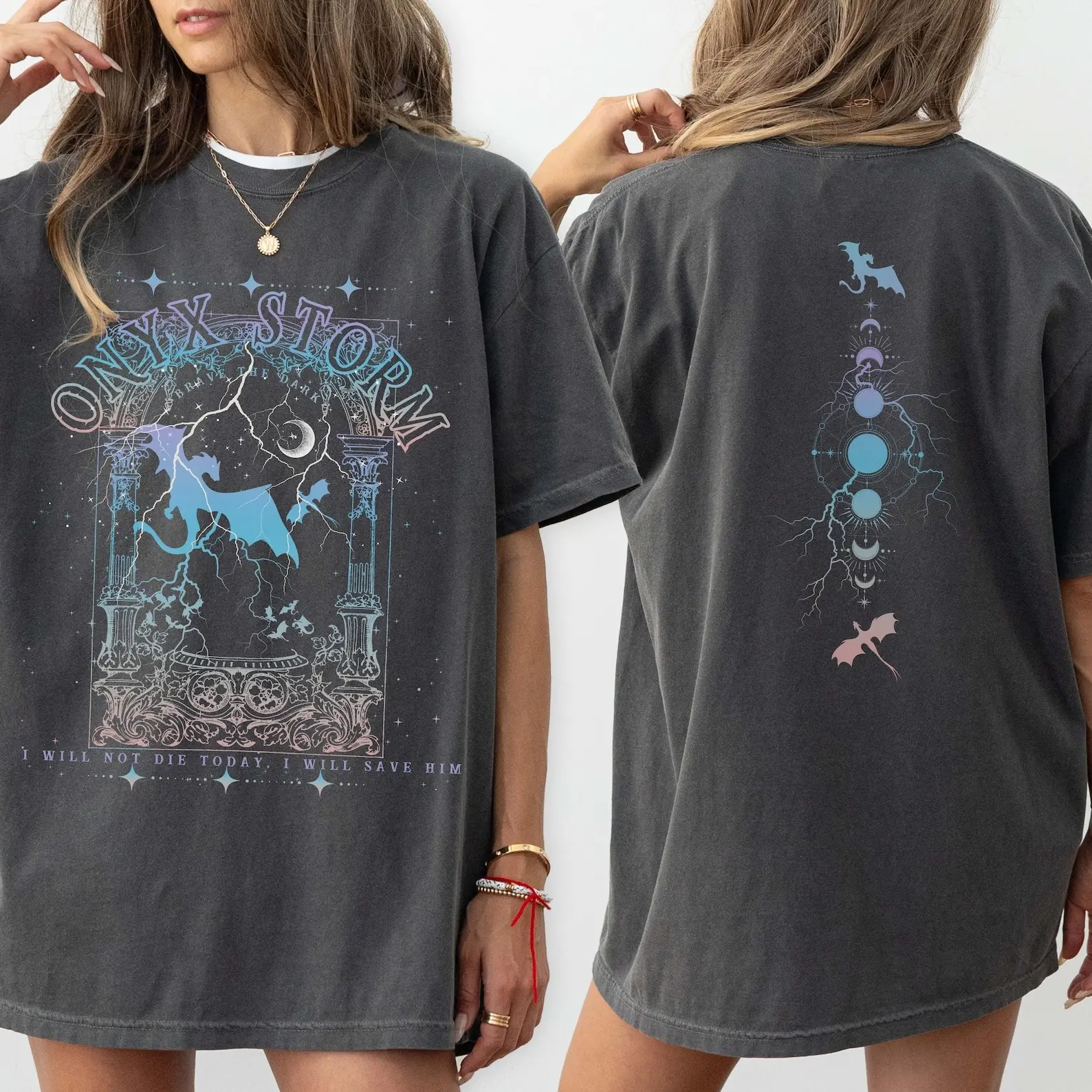 Comfort Colors Onyx Storm Two Sided Shirt, Xaden Riorson, Fourth Wing Tee, Fourth Wing Merch, Iron Flame Shirt, Rebecca Yarros Apparel, Xaddy