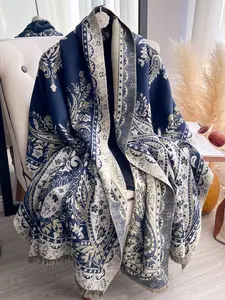 Women's Autumn Winter Elegant Fashion Warm Scarf, Stylish Paisley Shawl, Lightweight Comfortable Outdoor Activity Accessory, Paisley Print Scarf