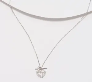 Accents by Affinity Diamonds Heart Toggle Necklace Sterling