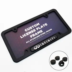Black / Chrome Front or Rear Stainless Steel License Plate Frame Protect Cover Fit Infiniti Decorate Accessories Gifts