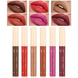 6pcs Matte Velvet Lip Glaze Set | Long-Lasting Wear, Moisturizing Non-Stick Cup Liquid Lip Gloss, Universal for All Skin Types, Trendy Mixed Color Shades, Perfect Makeup Gift Set
