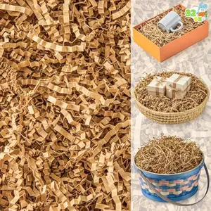 JOYIN 2 LB Easter Gift Wrap Crinkle Filler Paper, Pure Brown Paper Grass, 32oz Shred Raffia Crinkle Cut for Wedding Basket Stuffer Filler, Anniversaries Birthday Party Bag Decor Favors