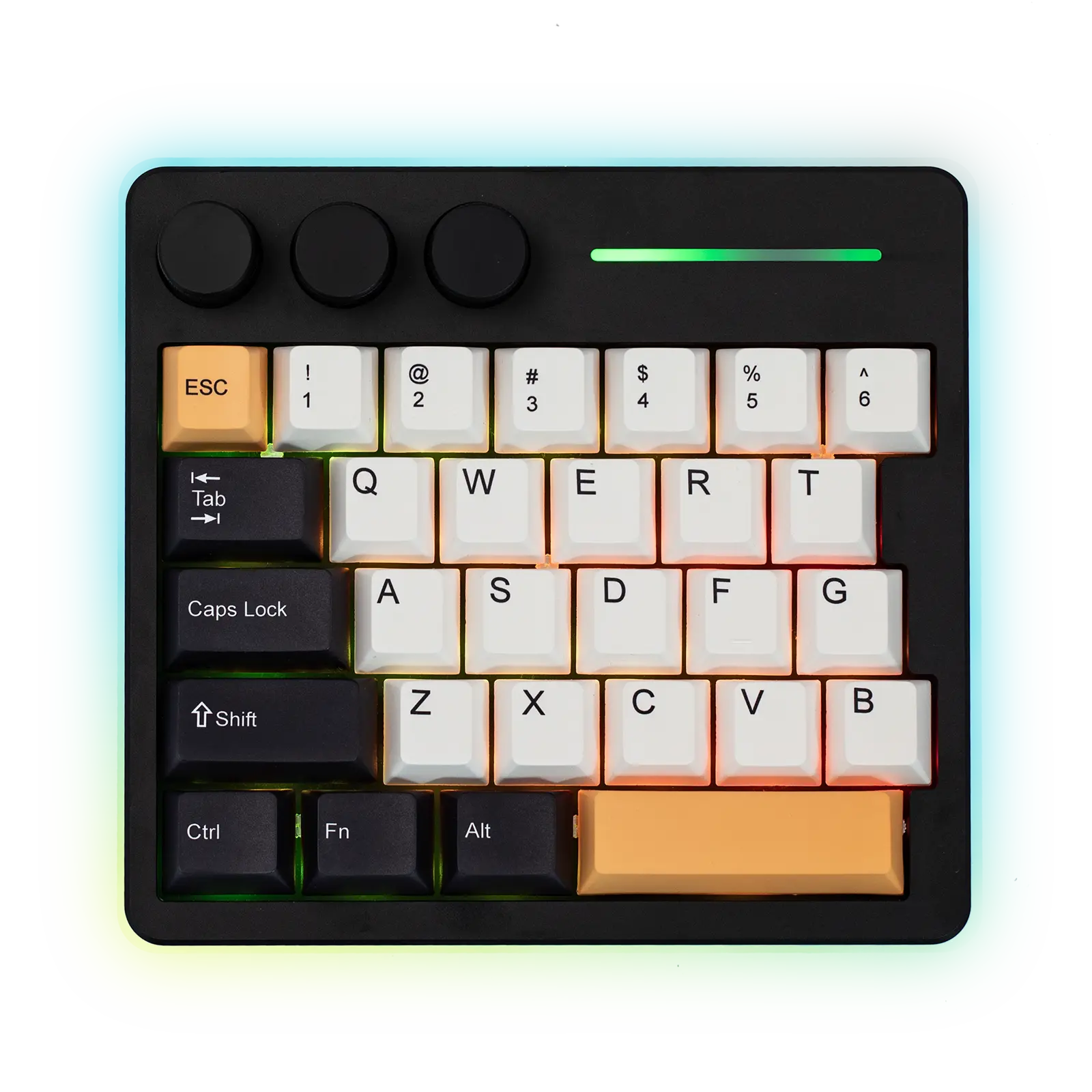 KiiBOOM Cybrix 29 Wired Gaming Mechanical Keyboard 8Khz Polling Aluminum & Acrylic One Handed Keyboard Rapid Fast Programmable Knobs Magnetic Switch Adjustable Actuation RGB Backlits FR4 Plate gaming accessories creamykeyboards Tiktokshopstockup