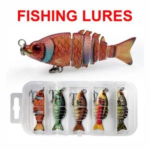 5cm-Fishing Lures Multi-Jointed Fishing Kits 5PCS Box packed Slow Sinking Lifelike Swimbait Freshwater and Saltwater Crankbaits for Bass Trout Lures
