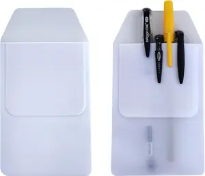Pack of 10 Pocket Protectors, Heavy PVC Pen Holder Pouch, Pocket Pen Leak protector for  School Office Supplies (White)