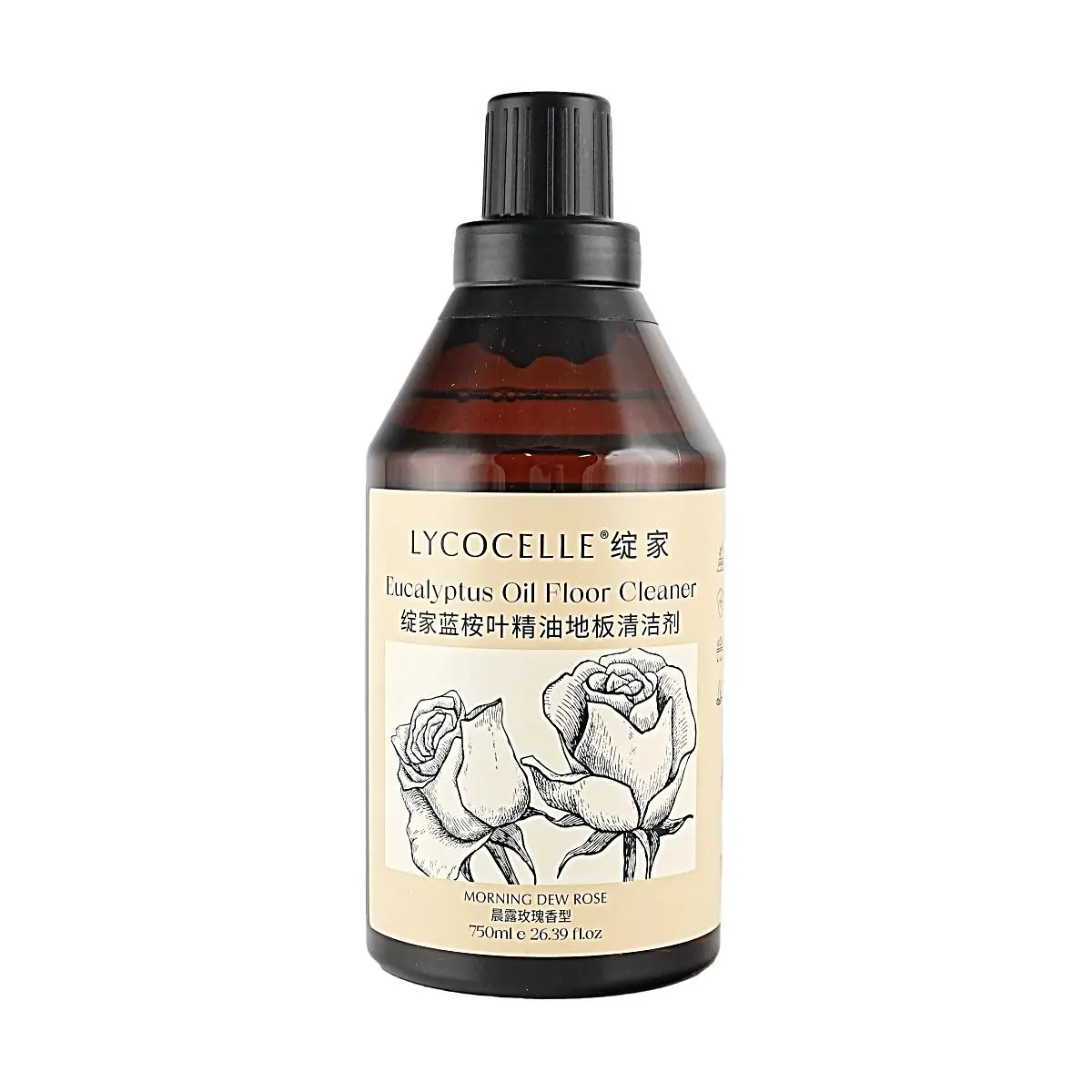 LYCOCELLE Scented Household Floor Cleaner, Morning Dew Rose Fragrance, 750ml - Powerful Multi-Surface Solution for Hard Floors (Hardwood, Tile, Laminate, Vinyl)