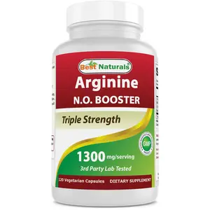 Best Naturals L-Arginine NO BOOSTER 1300 mg 120 Vegetarian Capsules