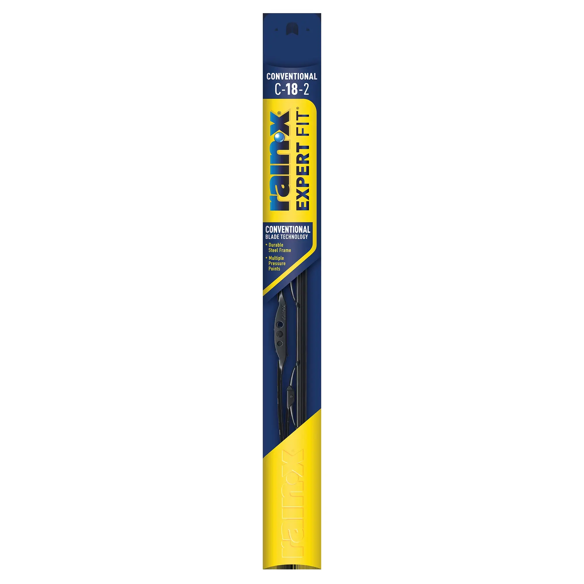 Rain-X Expert Fit C-18 Conventional Windshield Wiper Blade - Strong, Durable, All-Season Automotive Replacement Wiper Blade