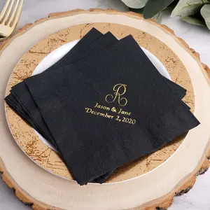 100-Pack Paper Cocktail Napkins Personalized Monogram - Custom Napkins for Parties