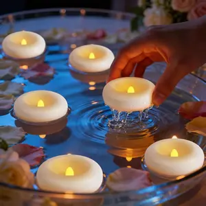 6/24 Pack Flameless Floating Candle Lights, Water-Activated Battery-Powered LED Candles, Festival Decor, Home Decoration, Wedding, Party, Pool, Spa