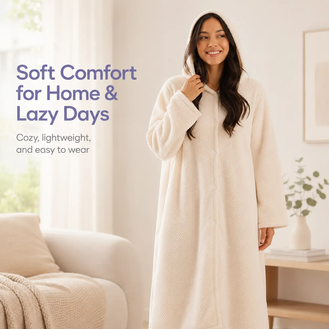 Pineapple Grid Hooded Bathrobe, Ultra-Soft Coral Fleece Absorbent Wearable Towel, Windproof & Cozy Bath Robe for Home, Shower & Daily Lounging，Asian Size,Runs Extremely Small,For Petite Women Only
