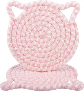 Cute Coasters for Desk Set of 2,  4.8 in* 8mm, Absorbent  Fabric Drink Coasters for Coffee &  - Fall House Warm  Decor, Protect The Wooden Table (2 Pack--Rose )