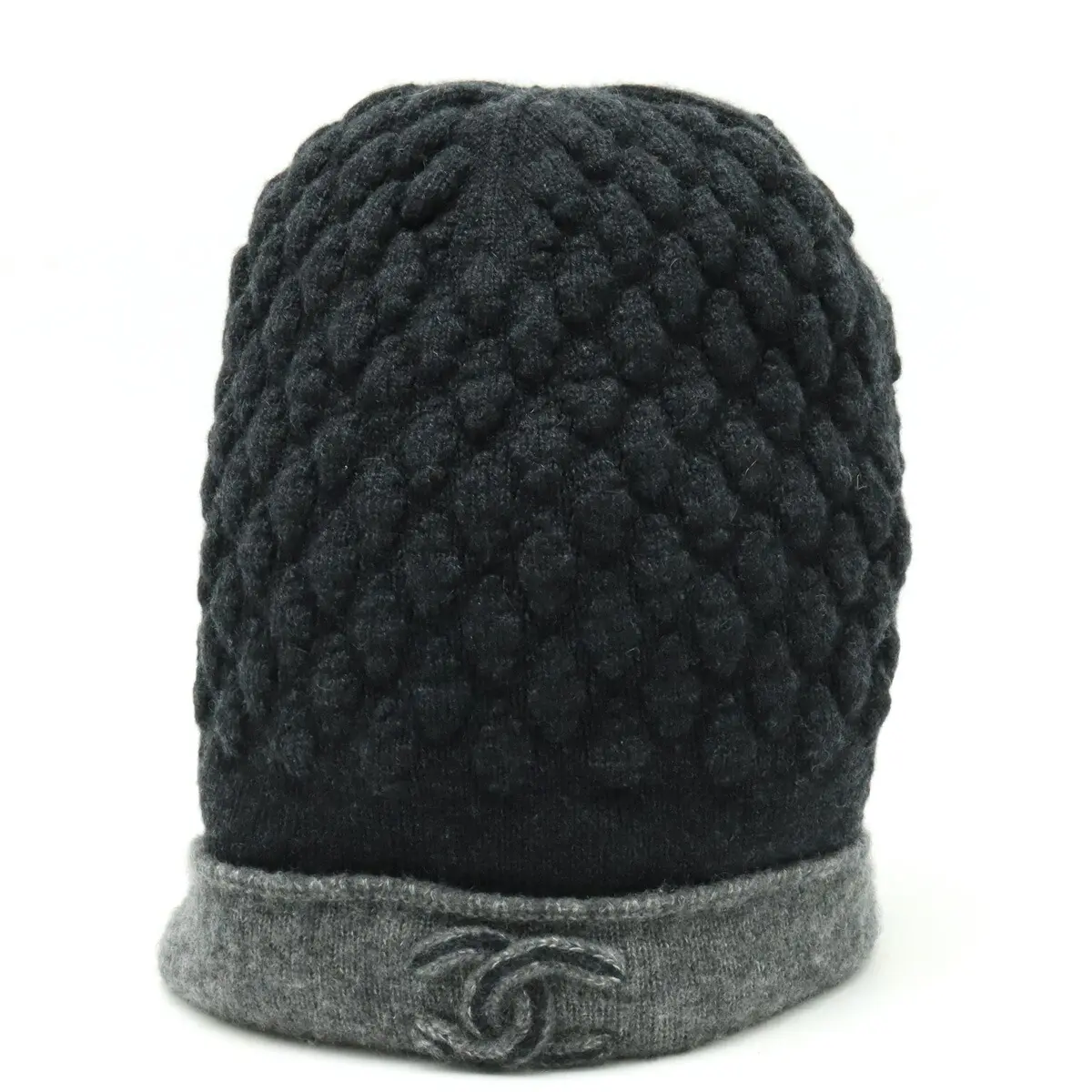 Pre-owned CHANEL Others Small Leather Goods Cashmere Silk Coco Mark Knit Cap Hat