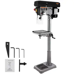 GARVEE 17 Inch 12A Floor Drill Press with Swing Guard, Variable Speed 200-3630 RPM, Durable and Precise for Professional and DIY Workshop Use