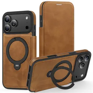 Flip Leather Wallet Magnet Folding Stand Magnetic Phone Case For iPhone 17 16 15 14 13 12 11 Pro Max Air 16e Plus Slot Card Cap