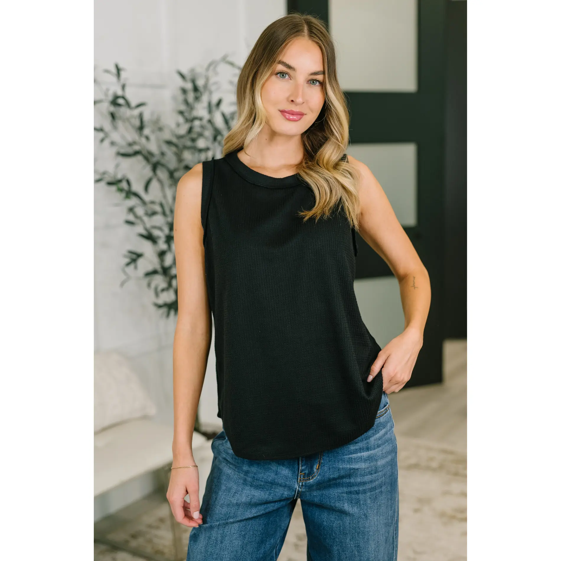 Thread Theory Round Neck Tank in Black