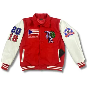 Premium Puerto Rico (RED)Varsity Jacket Menswear Stylish