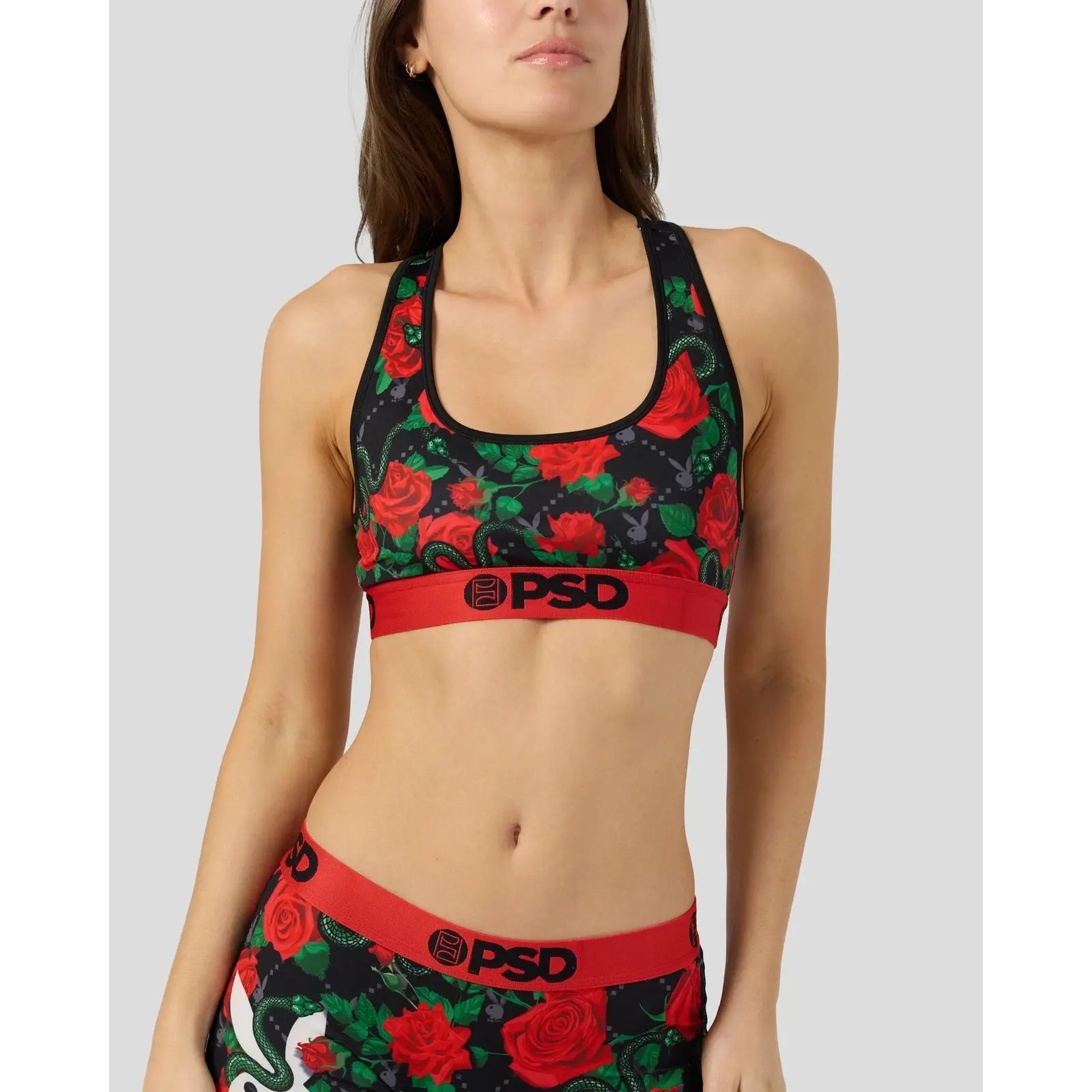 PSD Womens Playboy - Slither Racerback Sports Bra - Comfortable, Breathable, Ultra-light Fabric