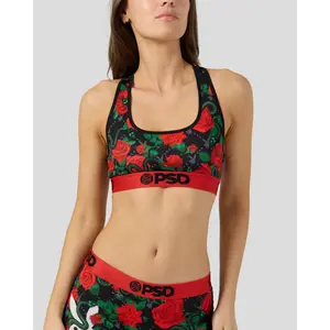 PSD Womens Playboy - Slither Racerback Sports Bra - Comfortable, Breathable, Ultra-light Fabric