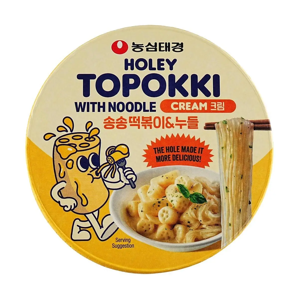 Nongshim Creamy Tteokbokki Cup - Instant Korean Rice Cakes with Noodles, Microwaveable, 118g