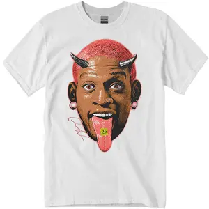 Dennis Shirt, Vintage Basketball TShirt, Devil Rodman Chicago Team T-Shirt, Casual Crewneck Tee Top