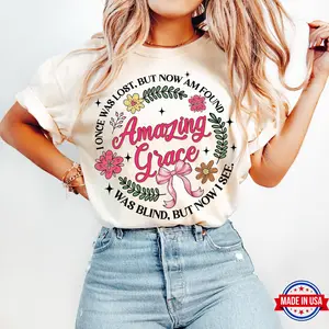 Amazing Grace , Floral Christian Coquette , Jesus , Bible Verse , Christian Faith , Easter Hymn, Wildflower Christian Tshirt