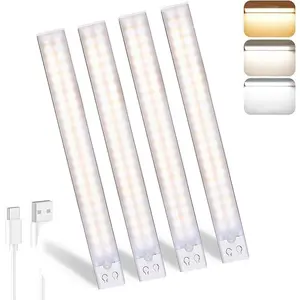 Under-Cabinet Light 2200mAh Rechargeable Wireless Magnetic Attachment 3 Color Temperatures 5-Level Brightness Adjustable Indoor Motion-Sensor Light for Kitchen Countertop