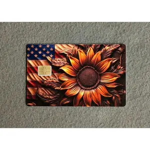 Rustic American Sunflower Credit/Debit Card Sticker, Skin, Cover waterproof vinyl pvc card scratch durable