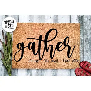 Doormat Gather Sit Long, Talk Much, Laugh Often Mat - Front Door Doormats New Home Gift Door Mat Doormat Outdoor Home Gift