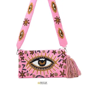Pink Eye Clutch + Removable Strap