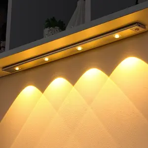Motion Sensor Light, USB Rechargeable LED Sensor Lamp, Indoor Lighting, Under Cabinet Lights, Wall Mounted Lights, Wireless LED Light for Kitchen Cabinet Bedroom Wardrobe