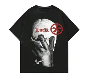 ROMWE Street Life Men's Short Sleeve T-Shirt With Portrait Print, Suitable For Daily Wear In Spring And Summer, School Tropical  Cotton Menswear Top