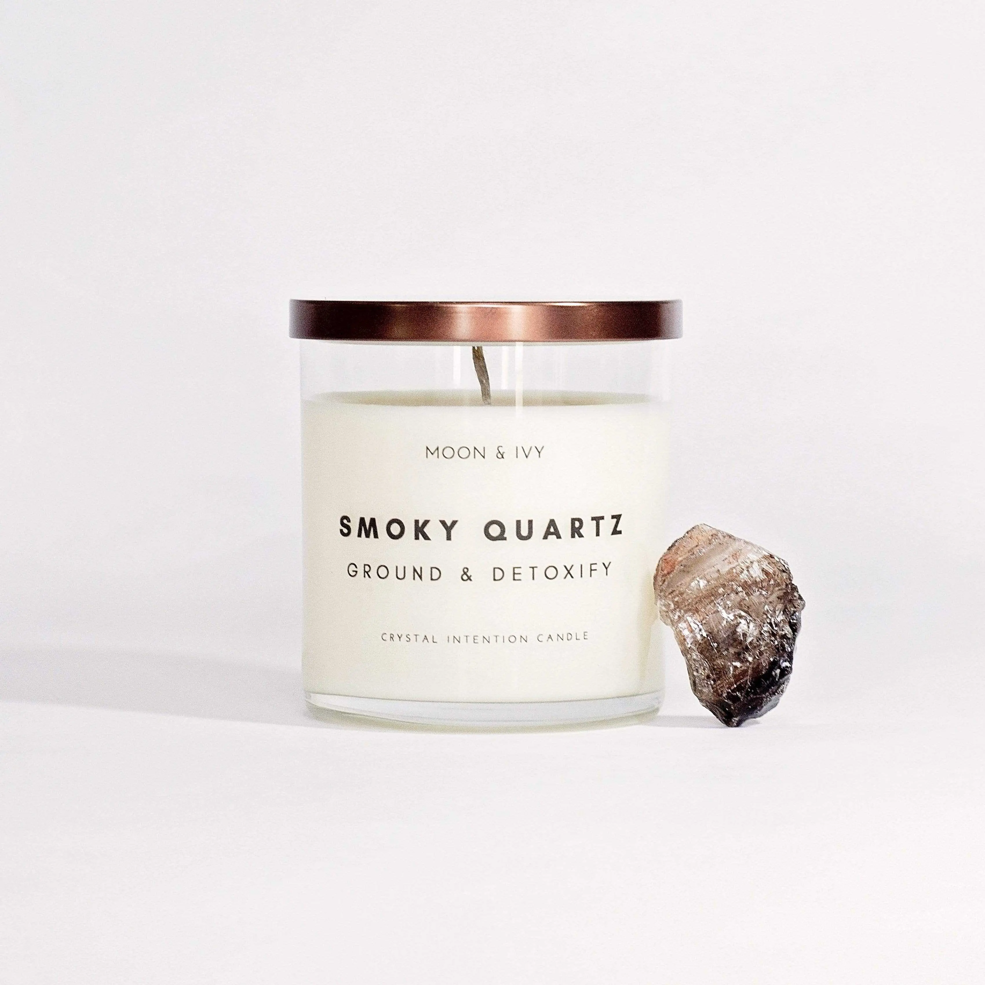 Smoky Quartz Crystal Candle