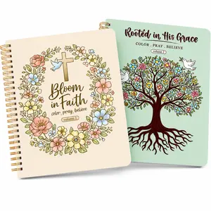 2PCS Christian Coloring Books by Puraesla - for Adults or Kids, Jesus Faith Bible in a Year Art, Religious Scripture Bible Verses Craft for Women, Family
