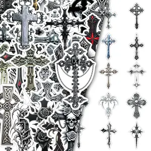 50 Cross Dark Trendy Design Personality Creative Decor DIY Scrapbook Skateboard Phone Case Stickers Accessories