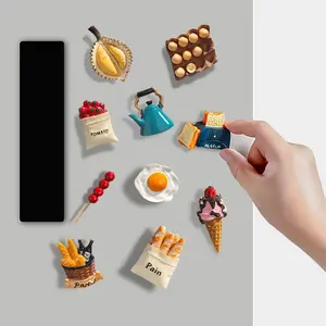 3D Food Design Fridge Magnet, 10pcs/set Cute Magnetic Sticker, Creative Magnetic Decoration for Home Kitchen Refrigerator, Room Decor