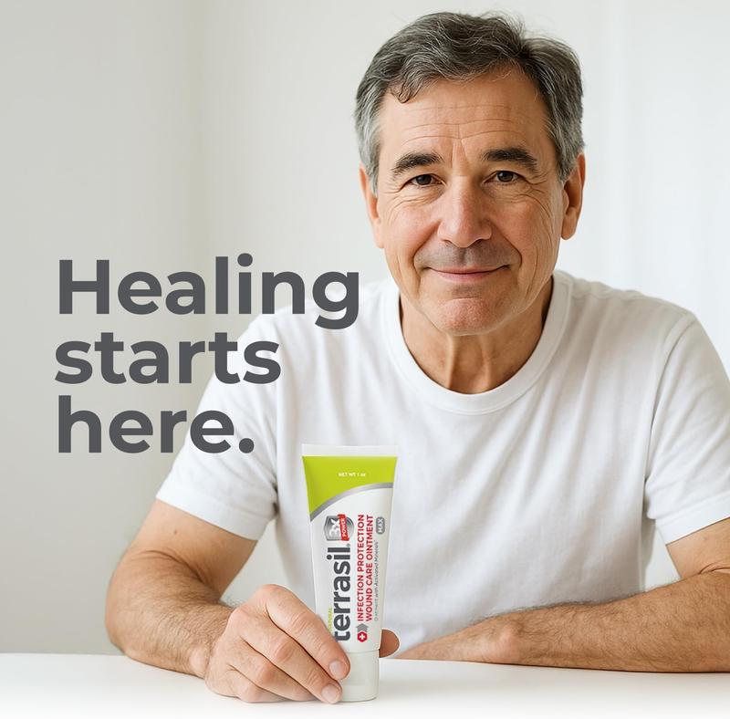 terrasil Care 3X -  Wound Healing Ointment, Infection Protection for Bed Sores, Pressure Sores, Blisters, Cuts, Burns & First Aid. Dermatologist-Tested, Hypoallergenic Approved (.5oz)