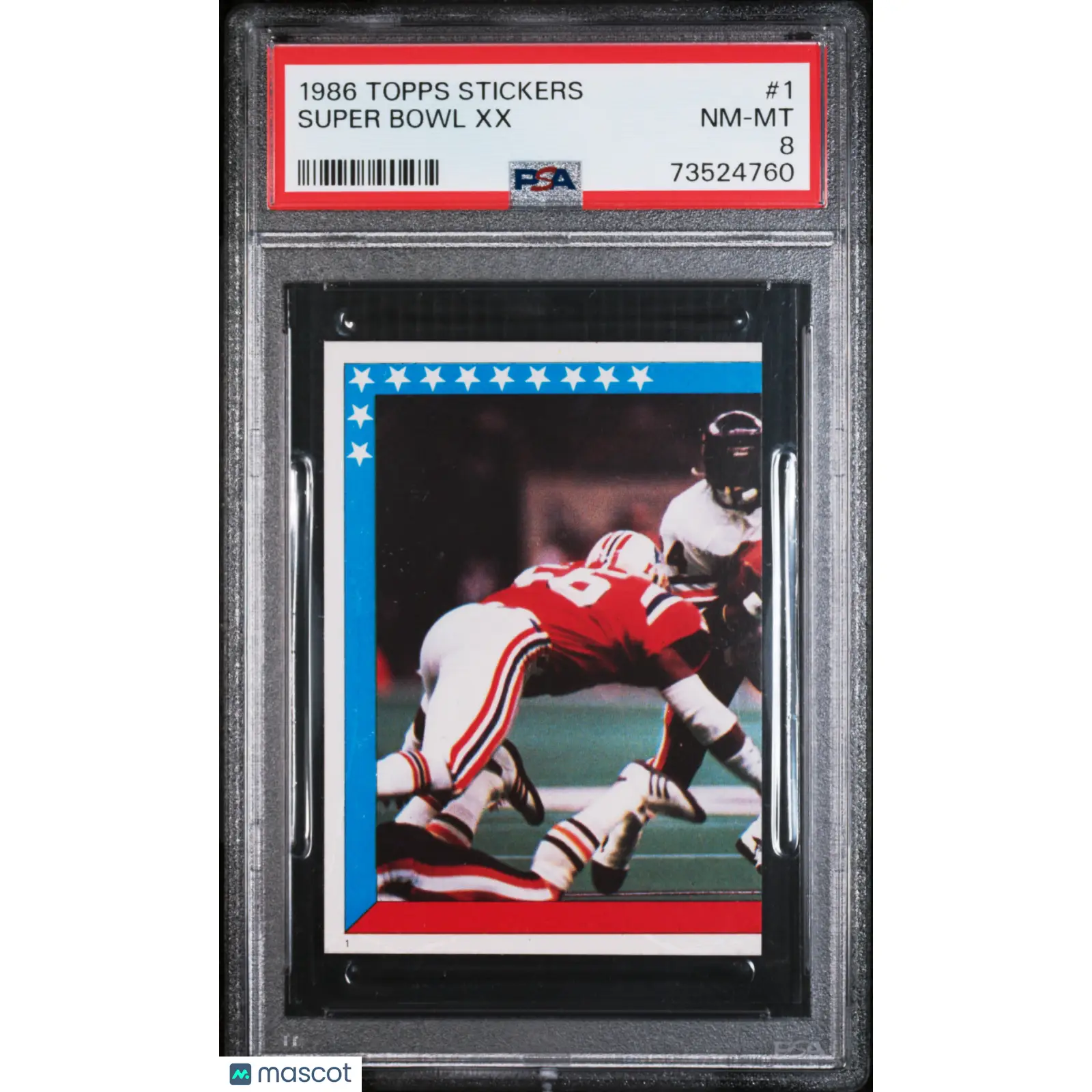 Super Bowl Xx PSA 1986 Topps Stickers Football #1 8 73524760