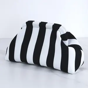 Women's Stripe Cloud Dumpling Bag Beach Design Clutch Purses for Women Casual Dumpling Striped Compact Purse Bags Crochet Handbag Urban Chic Cute Summer Purse