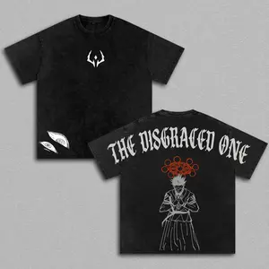 Sukuna - The Disgraced One Tee Washed Tee | Jujutsu Kaisen Vintage Oversized Anime Hoodie & T-Shirt | Curse King Manga Graphic Gym Shirt | Unisex Streetwear Top for JJK Fans
