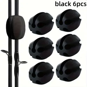 6-piece TPE fishing rod bracket belt, fishing rod storage rack, 5-hole light fishing tackle cable tie fishing accessories