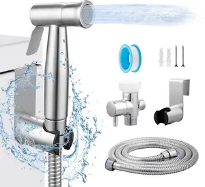 Bidet Sprayer for Toilet, Stainless Steel Bidet Sprayer Kit，Rust Resistant Durable for Toilet Cleaning Baby Pets Shower Sewerage Cleaning - Bidetstoilets