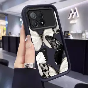 Poco X6 Pro 5G black butterfly phone Case For Xiaomi Poco X6 Pro 5G with TPU shock proof design perfect for popular