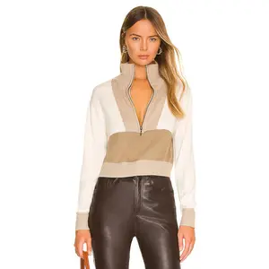 L'Academie Cheshire Half Zip Sweater in Multi Neutral