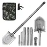 xhandle MT-20 Aluminum 13-in-1 Compact Durable Emergency Mini Metal Blade Multi-Tool Shovel - 1-Click Shovel-Pick Switch, Quick-Assembly Handle, Saw, Axe, Rope Cutter, Bottle Opener, Hex Wrench, Whistle, Glass Breaker for Camping, Off-Road Use, Compact Mu