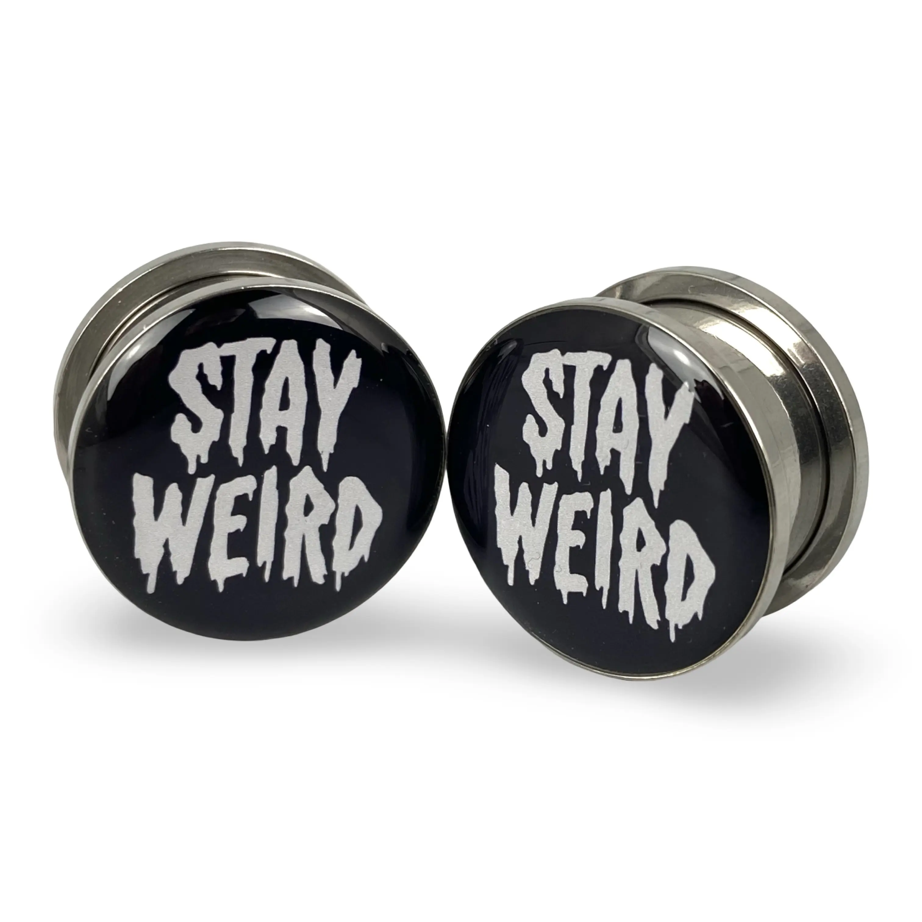 Stay Weird Picture Plugs gauges pair body jewelry Stay Weird Picture Plugs gauges pair body jewelry