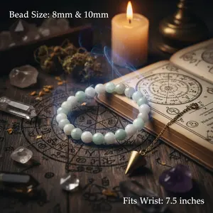 Natural Jade Crystal Bracelet – Luck, Prosperity & Protection Energy Stone Beaded Bracelet for Wealth and Balance-8mm