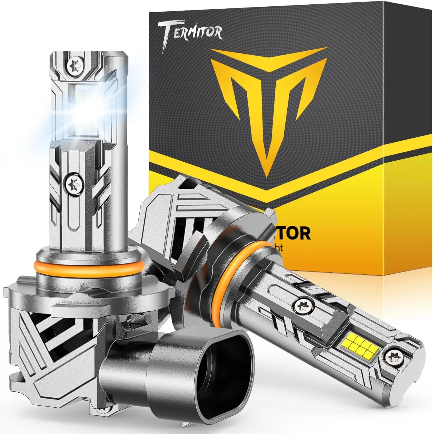 Termitor 2026 Upgraded 9012/HIR2 Light Bulbs 80000LM 900% Ultra-Bright, 6500K Cool White, 1:1 9012 Mini Size Fog Lights Plug & Play, 60000HRS+ Lifespan, Canbus Ready, IP68 Waterproof, Pack of 2.