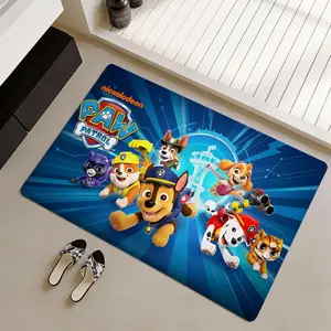 PAW Patrol anime Floor Mat Non-Slip Soft Flannel Thickened Rug Indoor Door Mat Ultra Soft Absorbent Wear-Resistant Floor Mat for Living Room Hallway Entryway Front Door Porch Durable Non-Skid Home Decoration Mat for Indoor Daily Use