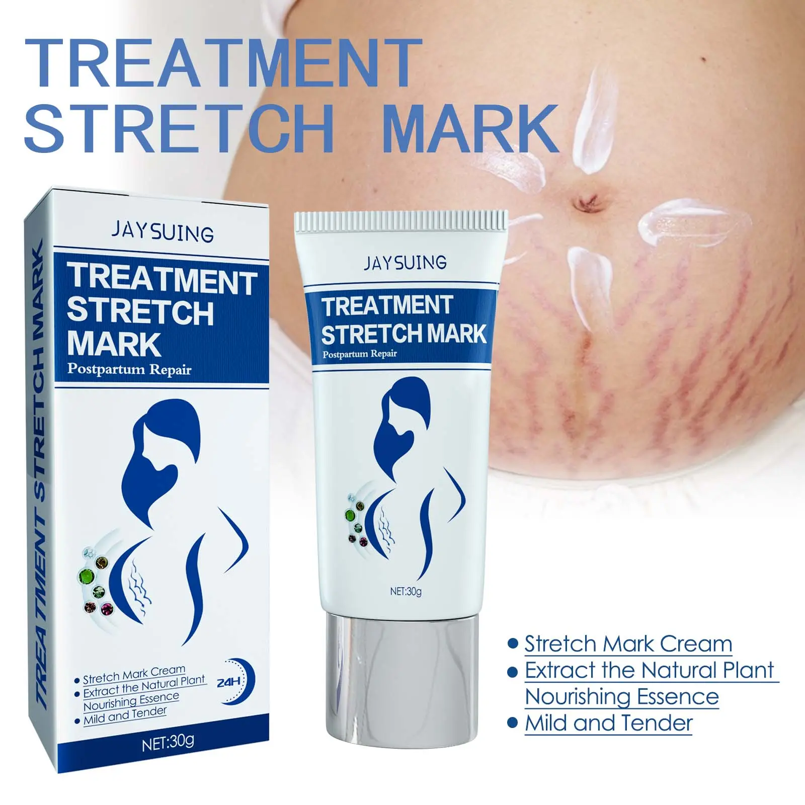 Jaysuing Pregnancy Care Cream — Postpartum Skin Care, Smooths & Firms, Gentle, Improves Skin Quality Body Cream